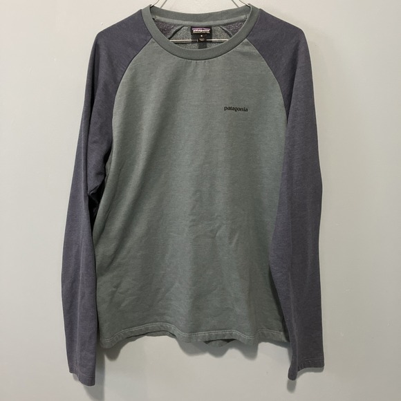Patagonia Other - Patagonia Mens M Organic Cotton Long Sleeve T Shirt Big Logo Pullover Crew Neck